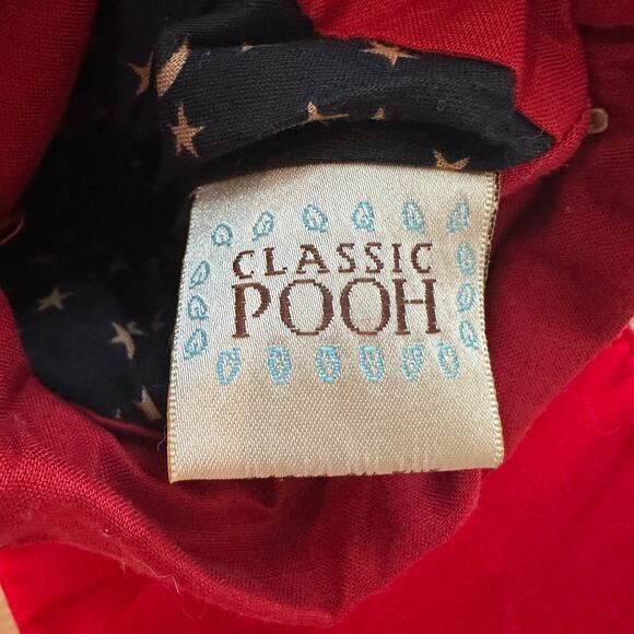 Classic Pooh & Piglet Needlepoint Christmas Stocking Snow Tree 17” Rare Disney - Picture 2 of 7